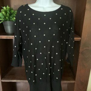 White House Black Market Black 3/4 Sleeve Sweater